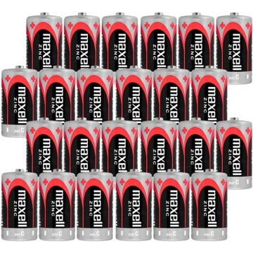 Bateria R14 LR14 C Baterie Cynkowe Maxell Zinc 24 szt 1,5V