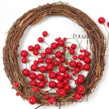 Kulki Dekoracyjne Na Druciku Jarzębina Głóg 144szt KOLORY