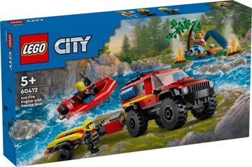 LEGO CITY 60412 TERENOWY WÓZ STRAŻACKI Z ŁODZIĄ RATUNKOWĄ