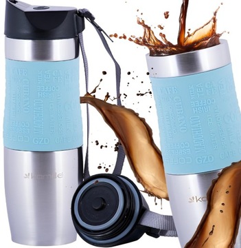 ТЕРМОКРУЖКА ТЕРМОБУТЫЛКА 480мл СТАЛЬ ДЛЯ ШКОЛЬНОЙ ТУРИСТИЧЕСКОЙ РУЧКИ