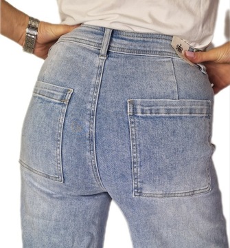 Spodnie Dzwony Damskie Jeansy Wyszczuplające Modelujące roz M
