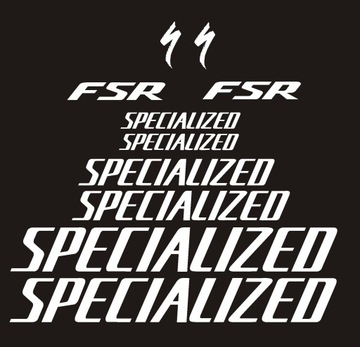 SPECIALIZED FSR białe naklejki 11-4C RÓŻNE KOLORY