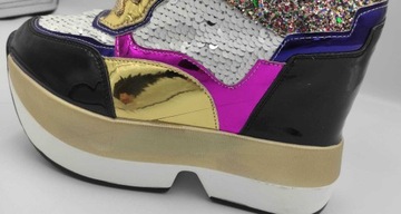 Damskie sneakersy na wysokiej platformie kolorowe roz. 36