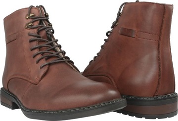 BUTY ZIMOWE SKÓRZANE TRZEWIKI AMERICAN CLUB CY 85 BRĄZ /COFFE R.42