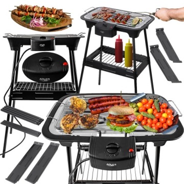Elektrický Gril 2400W Zahradní Stolní Bbq Regulace teploty °C 2v1