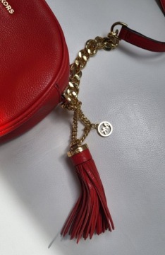 Сумка почтальон MICHAEL KORS из натуральной кожи красного цвета