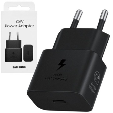 SAMSUNG Oryginalna Ładowarka GaN Super Fast Charging USB-C | PD 25W |Czarna