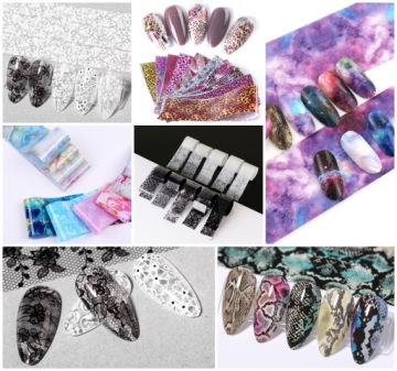 ТРАНСФЕРНАЯ ФОЛЬГА ДЛЯ УКРАШЕНИЯ НОГТЕЙ РАЗЛИЧНЫЕ УЗОРЫ 80см