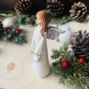 Figurka Aniołka Biały Anioł Stróż Komunia Chrzest Upominek Dekoracja