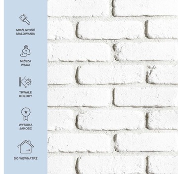 Płytki ścienne Stegu, cegła gipsowa biała 0.6m2 kamień dekoracyjny Loft 1