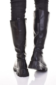ЖЕНСКИЕ БОТИНКИ НА ПЛАТФОРМЕ УТЕПЛЕННЫЕ КОЖАНЫЕ БОТИНКИ МОДНЫЕ ЧЕРНЫЕ МОЛНИИ