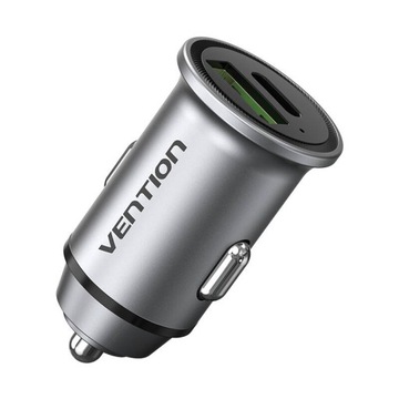 VENTION SAMOCHODOWA ŁADOWARKA TELEFONU DO ZAPALNICZKI USB-A USB-C PD QC 20W
