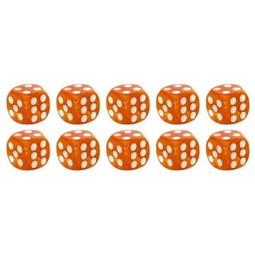 ZESTAW 10 KOSTEK K6 RPG KOŚĆ SZEŚCIOŚCIENNA KULA OGNIA 1,6 CM