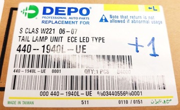 DEPO SVĚTLO LEVÝ ZADNÍ 440-1940L-UE MERCEDES BENZÍN TŘÍDA S (W221)