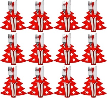 12 sztuk Etui sztućce stół filc Boże Narodzenie C