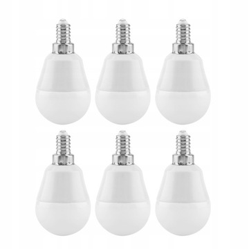 6 szt. Żarówka LED E12 5W Ciepłe białe światło