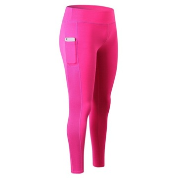 Damskie legginsy do jogi Boczna kieszeń Fitness Running Stretch Szybkoschnąca, XXL