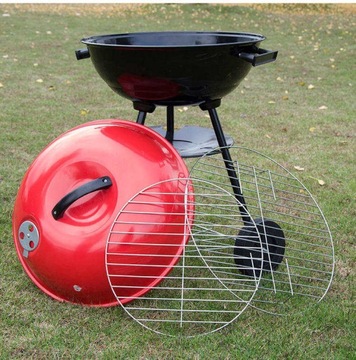 ЗАКРЫТЫЙ КРУГЛЫЙ САДОВЫЙ УГОЛЬНЫЙ ГРИЛЬ С КРЫШКОЙ И ТВЕРДЫМ ЗЕПЕЛЬНИКОМ