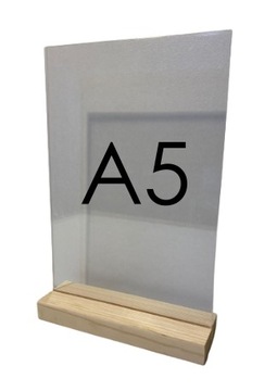 Plexi A5 stojak typu T na drewnie NA ULOTKĘ