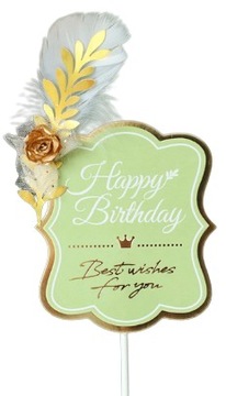 Topper na tort dekoracja miętowa