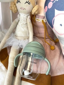 MININOR БУТЫЛКА С СОЛОМОЧКОЙ 220 МЛ WILLOW GREEN