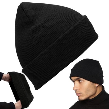 CZAPKA UNISEKS KLASYCZNA JESIENNA ZIMOWA UNIWERSALNA BEANIE OCIEPLANA GRUBA