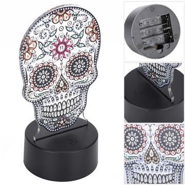 Akrylowa lampa do malowania diamentami DIY LED 7 kolorów Lampka nocna EE