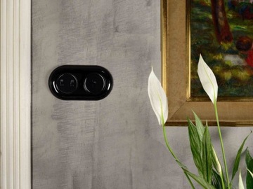 LOFT WŁĄCZNIK PODWÓJNY CZARNY JLM BEZ RAMKI RETRO FRENCH STYLE