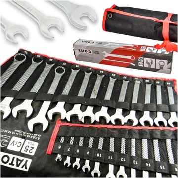 Zestaw Kluczy Płasko Oczkowych 6-32mm Yato Wytrzymałe Mocne Komplet 25 El