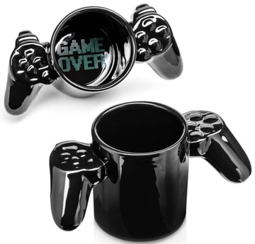 KUBEK GRACZA KONTROLER PLAYSTATION NAPIS GAME OVER PREZENT URODZINOWY GAMER