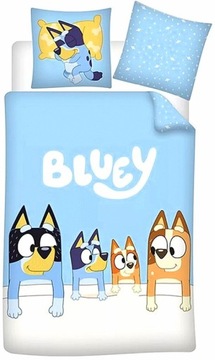 POŚCIEL DWUSTRONNA 140 X 200 BLUEY BLUE BLUI BINGO POSZEWKA 100% ORYGINALNA