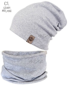 Весенне-осенний комплект ШАПКА + ТРУБКА с утеплителем для шеи Ур 54-60