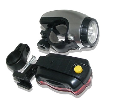 OŚWIETLENIE ROWEROWE PRZÓD TYŁ LAMPKA DO ROWERU 5+5LED + 5 BATERII GRATIS