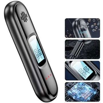 Портативный бесконтактный алкотестер T01 с USB-портом, безопасный для путешествий.