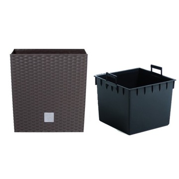 Цветочный горшок + вставка RATO LOW DRTS325L умбра