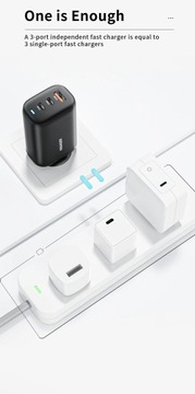 Зарядное устройство Essager 65 Вт GaN USB Type C для ноутбука PPS 45 Вт 25 Вт Быстрая зарядка для S