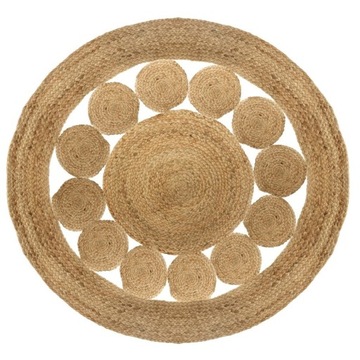 DYWAN BOHO DYWANIK PLECIONY Z JUTY ETNO WZÓR 120cm