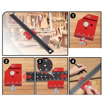 Раздвижной штангенциркуль 45° 90° 135° 30 см под разными углами