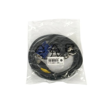 HP 438611-001 1x4 KVM Console 6 Cable VGA PS/2 USB