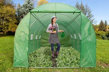 TUNEL FOLIOWY OGRODOWY SZKLARNIA OGRODNICZY 4x2,5m MOCNY STELAŻ OKNA FOLIA