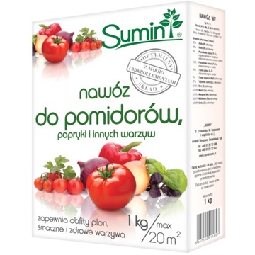 SUMIN NAWÓZ DO POMIDORÓW, PAPRYKI I INNYCH WARZYW OPTYMALNY SKŁAD 1 kg