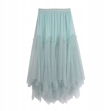 DAMSKA TIULOWA PLISWOANA SPÓDNICA DŁUGA