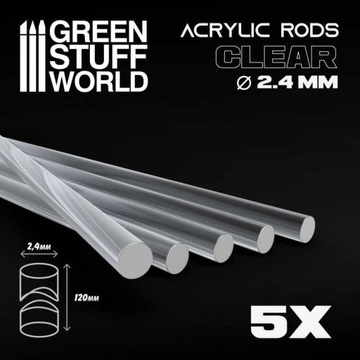 GSW 9256 Acrylic Rods - Round 2.4mm CLEAR (akrylowe pręty)