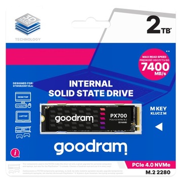 Твердотельный накопитель GOODRAM PX700 PCIe 4.0 M.2 емкостью 2 ТБPR-PX700-02T-80