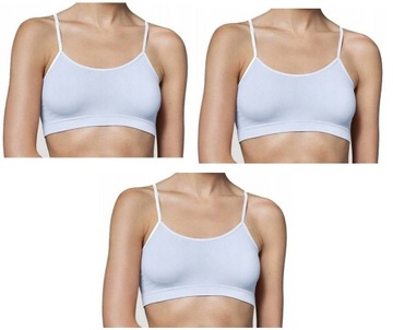 3 X GATTA BEZSZWOWY TOP CIENKIE RAMIĄCZKA BIAŁY XL