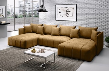 Duży narożnik ASPEN U funkcja spania rogówka,sofa