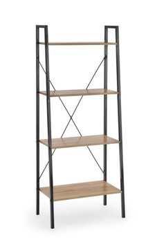 Regał NARVIK metalowy LOFT czarny + dąb