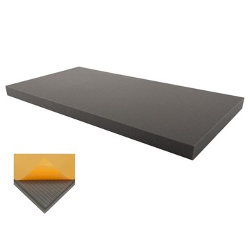 Panele akustyczne gładkie SAMOPRZYLEPNE wygłuszająca 50x100 5cm szare