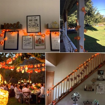 10m 80 Led girlanda lampki Ogrodowe liści klonu