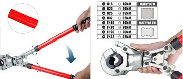 ПРЕСС ДЛЯ ТРУБ PEX ГИДРАВЛИЧЕСКИЙ ПРЕСС С ВРАЩАЮЩЕЙСЯ ГОЛОВКОЙ ТИПА U 16-32